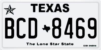 TX license plate BCD8469