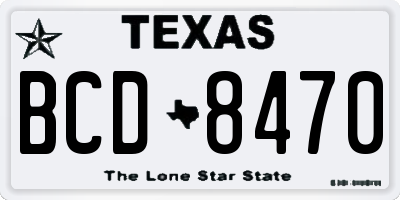 TX license plate BCD8470