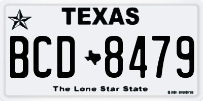 TX license plate BCD8479