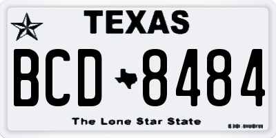 TX license plate BCD8484