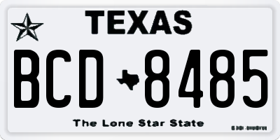 TX license plate BCD8485