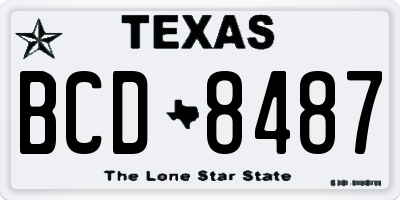 TX license plate BCD8487