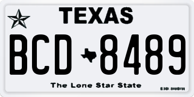TX license plate BCD8489
