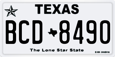 TX license plate BCD8490