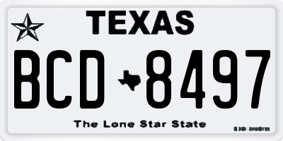 TX license plate BCD8497