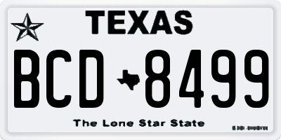 TX license plate BCD8499