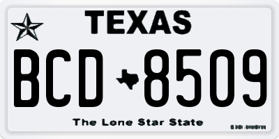 TX license plate BCD8509
