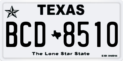 TX license plate BCD8510