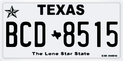 TX license plate BCD8515