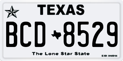 TX license plate BCD8529