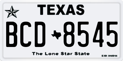 TX license plate BCD8545