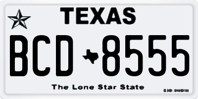 TX license plate BCD8555