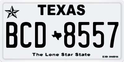 TX license plate BCD8557