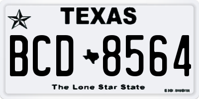 TX license plate BCD8564