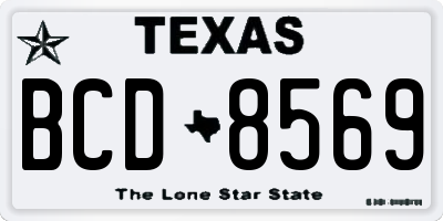 TX license plate BCD8569