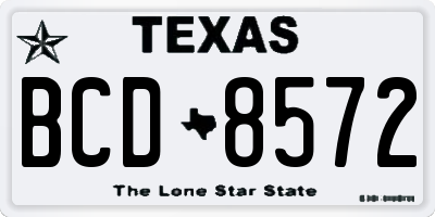 TX license plate BCD8572