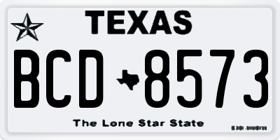 TX license plate BCD8573