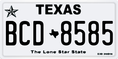 TX license plate BCD8585