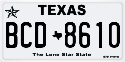 TX license plate BCD8610