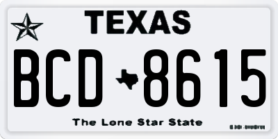 TX license plate BCD8615