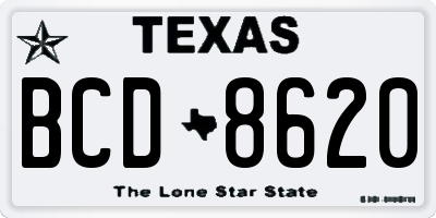TX license plate BCD8620