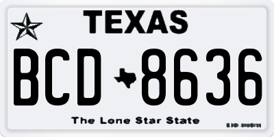 TX license plate BCD8636