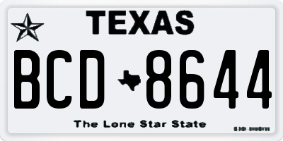 TX license plate BCD8644
