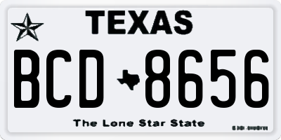 TX license plate BCD8656