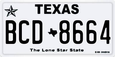 TX license plate BCD8664