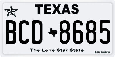 TX license plate BCD8685
