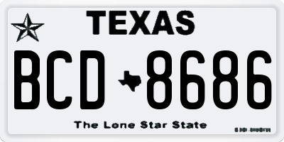 TX license plate BCD8686