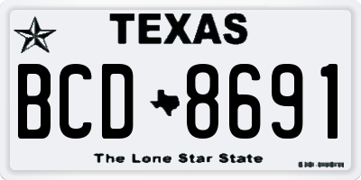TX license plate BCD8691