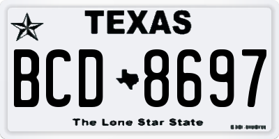 TX license plate BCD8697