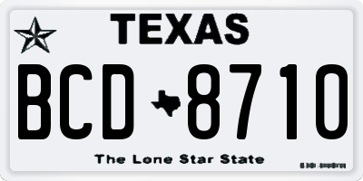 TX license plate BCD8710