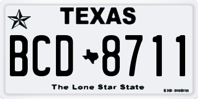 TX license plate BCD8711