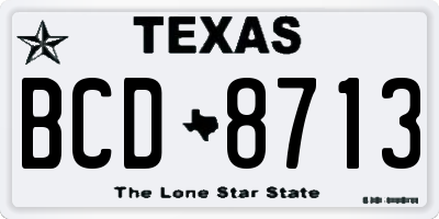 TX license plate BCD8713