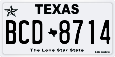 TX license plate BCD8714