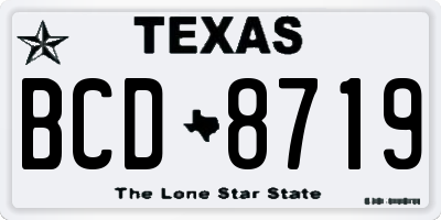 TX license plate BCD8719
