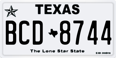 TX license plate BCD8744