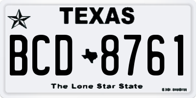 TX license plate BCD8761