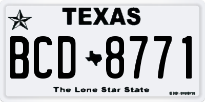 TX license plate BCD8771