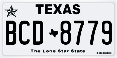 TX license plate BCD8779