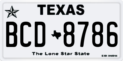 TX license plate BCD8786