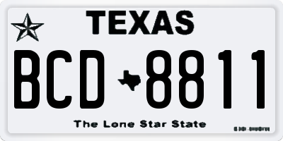 TX license plate BCD8811