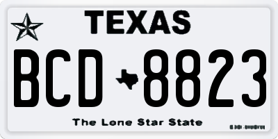 TX license plate BCD8823
