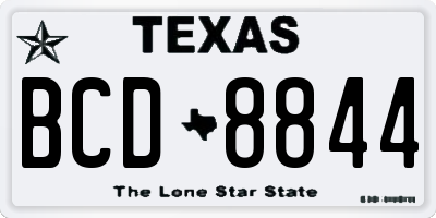 TX license plate BCD8844