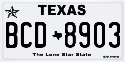 TX license plate BCD8903