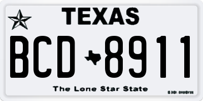 TX license plate BCD8911