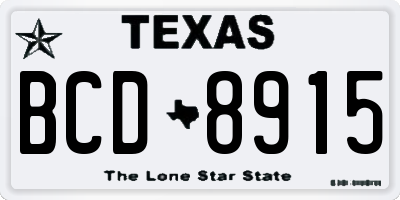 TX license plate BCD8915