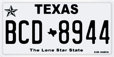 TX license plate BCD8944